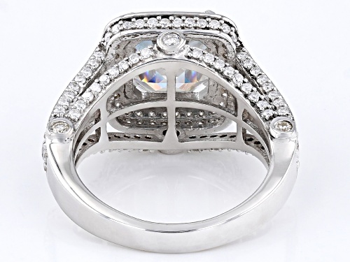 MOISSANITE FIRE® 6.30CTW DEW ASSCHER CUT AND ROUND PLATINEVE® RING - Size 5