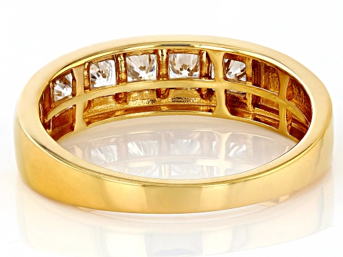 MOISSANITE FIRE® .80CTW DEW ROUND BRILLIANT 14K YELLOW GOLD OVER SILVER AND PLATINEVE® MENS RING - Size 10