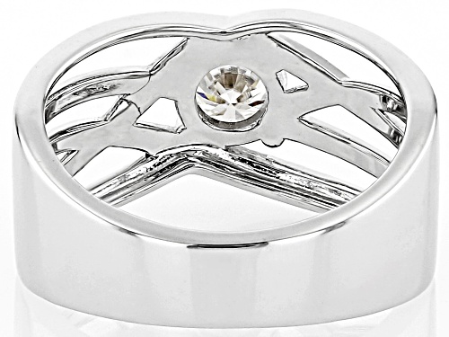 Moissanite Fire® .60ctw DEW Round Platineve® Crossover Band Ring - Size 5