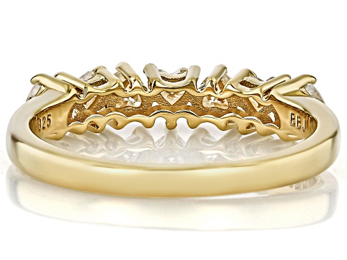 MOISSANITE FIRE® .63CTW DEW HEART 14K YELLOW GOLD OVER SILVER BAND RING - Size 7