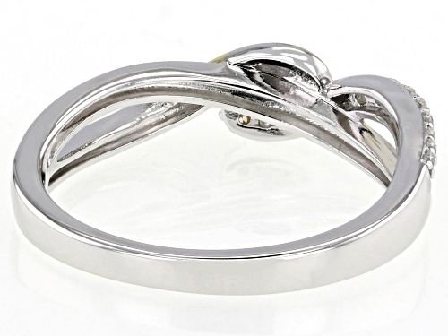 MOISSANITE FIRE® .22CTW DEW ROUND  PLATINEVE® AND 14K YELLOW GOLD OVER PLATINEVE RING - Size 8