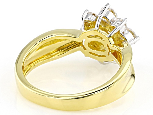 MOISSANITE FIRE® 1.04CTW DEW ROUND 14K YELLOW GOLD OVER STERLING RING - Size 7