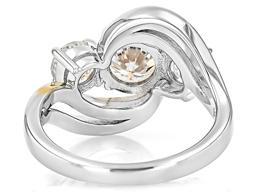 MOISSANITE FIRE® 2.20CTW DEW ROUND  PLATINEVE® AND 14K YELLOW GOLD OVER PLATINEVE RING - Size 7