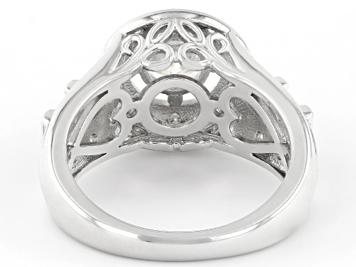MOISSANITE FIRE® 1.42CTW DEW ROUND AND BAGUETTE PLATINEVE® RING - Size 10