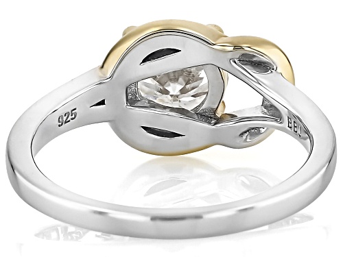 MOISSANITE FIRE® 1.20CT DEW ROUND  PLATINEVE® AND 14K YELLOW GOLD OVER PLATINEVE TWO TONE RING - Size 8
