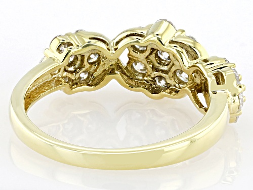 MOISSANITE FIRE® .84CTW DEW ROUND BRILLIANT 14K YELLOW GOLD OVER SILVER RING - Size 6