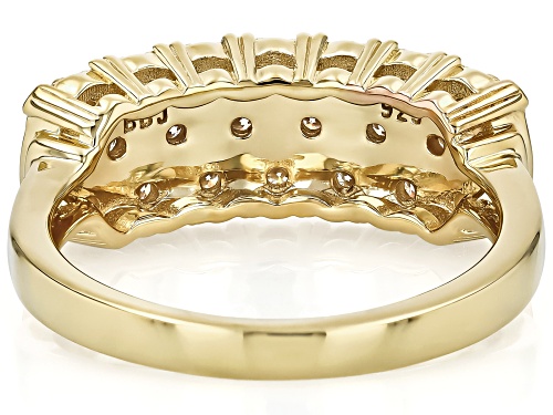 MOISSANITE FIRE® .44CTW DEW ROUND BRILLIANT 14K YELLOW GOLD OVER SILVER RING - Size 6