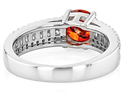 MOISSANITE FIRE® AND RED MOISSANITE  1.86CTW DEW ROUND PLATINEVE® RING - Size 8