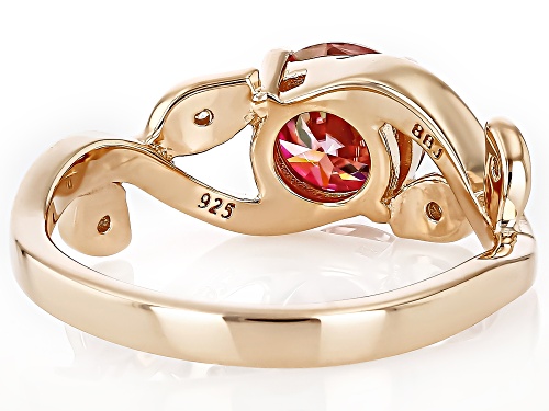 MOISSANITE FIRE® & PINK MOISSANITE 1.28CTW DEW 14K ROSE GOLD OVER SILVER RING - Size 7