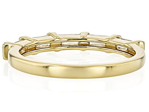 MOISSANITE FIRE® .50CTW DEW BAGUETTE 14K YELLOW GOLD OVER SILVER BAND RING - Size 6