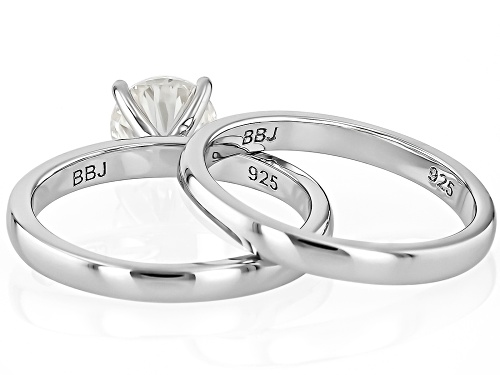 MOISSANITE FIRE® 1.20CT DEW ROUND BRILLIANT PLATINEVE® RING WITH BAND - Size 10