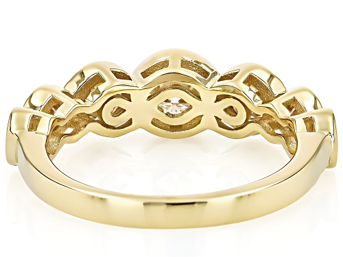 MOISSANITE FIRE® 1.36CTW DEW ROUND BRILLIANT 14K YELLOW GOLD OVER SILVER RING - Size 5