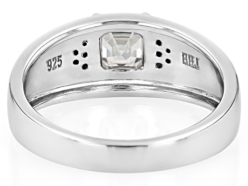 MOISSANITE FIRE® .95CT DEW ASSCHER CUT & ROUND BLUE DIAMOND PLATINEVE® MENS RING - Size 11