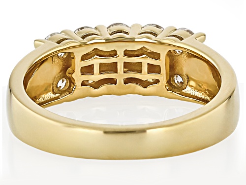 MOISSANITE FIRE® 1.00CTW DEW ROUND BRILLIANT 14K YELLOW GOLD OVER SILVER RING - Size 8