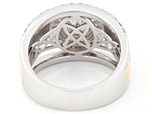 MOISSANITE FIRE® 1.60CTW DEW PLATINEVE® AND 14K YELLOW GOLD OVER SILVER RING - Size 9