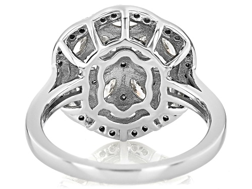 MOISSANITE FIRE® 1.99CTW DEW MARQUISE CUT AND ROUND BRILLIANT PLATINEVE® RING - Size 5