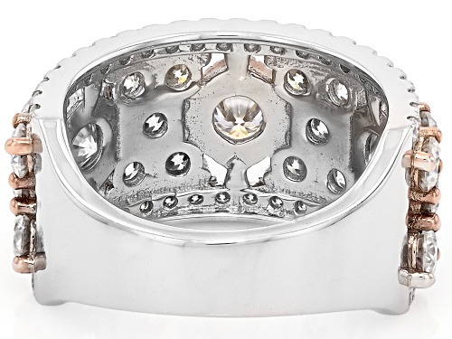 MOISSANITE FIRE® 3.57CTW DEW ROUND BRILLIANT PLATINEVE® AND 14K ROSE GOLD OVER PLATINEVE RING - Size 5