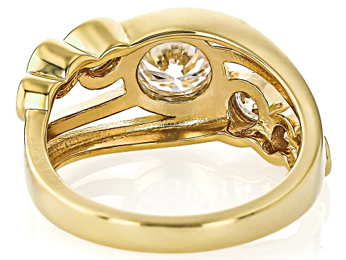 MOISSANITE FIRE® 1.78CTW DEW ROUND BRILLIANT 14K YELLOW GOLD OVER STERLING SILVER RING - Size 6