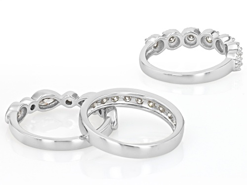 MOISSANITE FIRE® 2.37CTW DEW PLATINEVE® SET OF 3 STACKABLE BAND RINGS - Size 6