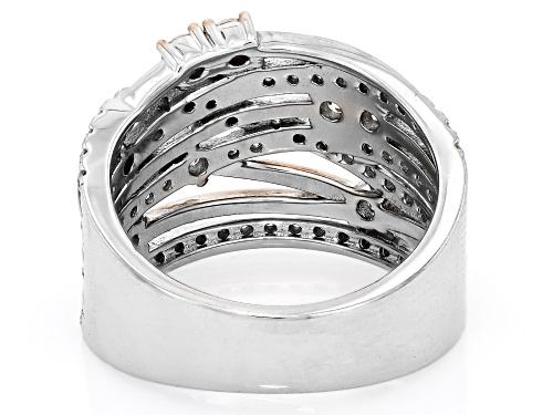 MOISSANITE FIRE® 1.18CTW DEW PLATINEVE® AND 14K ROSE GOLD OVER PLATINEVE RING - Size 6
