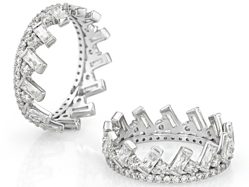 MOISSANITE FIRE® 4.38CTW DEW PLATINEVE®  SET OF 2 STACKABLE RINGS - Size 7