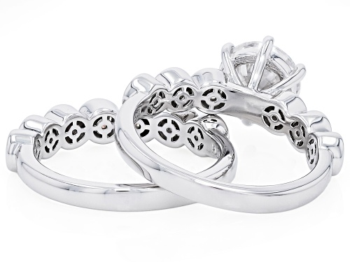 MOISSANITE FIRE® 3.20CTW DEW ROUND BRILLIANT PLATINEVE® RING AND BAND - Size 8