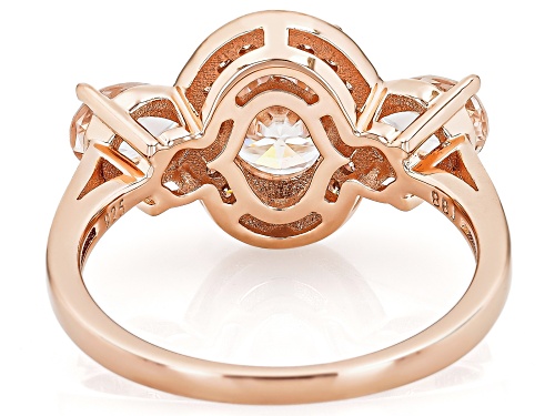 MOISSANITE FIRE® 1.64CTW DEW AND MORGANITE 14K ROSE GOLD OVER SILVER RING - Size 10