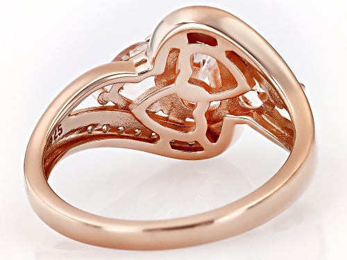 MOISSANITE FIRE® 1.38CTW DEW AND MORGANITE 14K ROSE GOLD OVER SILVER RING - Size 7