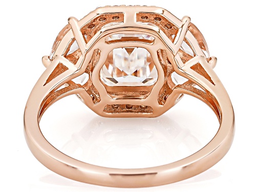 MOISSANITE FIRE® 2.68CTW DEW AND MORGANITE 14K ROSE GOLD OVER SILVER RING - Size 9