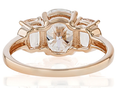 MOISSANITE FIRE® 2.00CTW DEW AND MORGANITE 14K ROSE GOLD OVER SILVER RING - Size 7
