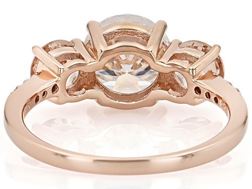 MOISSANITE FIRE® 1.98CTW DEW AND MORGANITE 14K ROSE GOLD OVER SILVER RING - Size 7