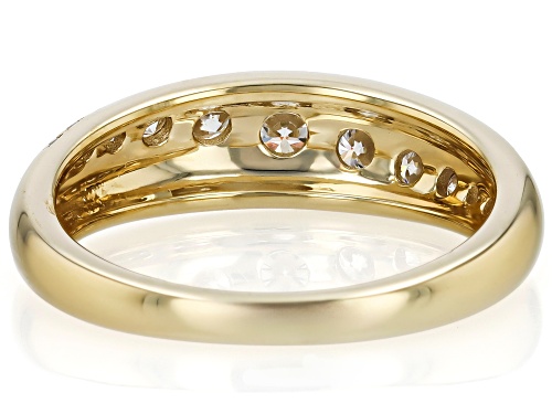 MOISSANITE FIRE® 0.60CTW DEW ROUND BRILLIANT 14K YELLOW GOLD OVER SILVER RING - Size 6