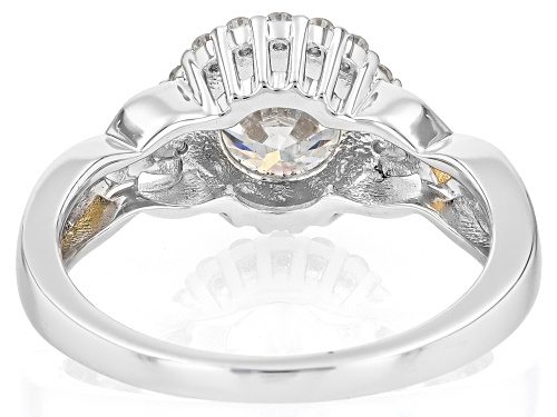 MOISSANITE FIRE® 1.68CTW DEW ROUND BRILLIANT PLATINEVE® TWO TONE RING - Size 9