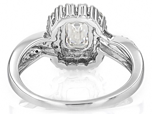 MOISSANITE FIRE® 1.45CTW DEW EMERALD AND ROUND BRILLIANT PLATINEVE® TWO TONE RING - Size 10