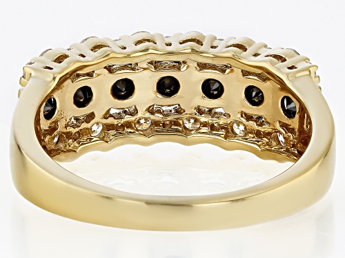 MOISSANITE FIRE® AND BLACK MOISSANITE 1.20CTW DEW 14K YELLOW GOLD OVER SILVER RING - Size 6
