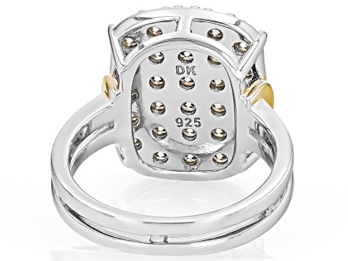 MOISSANITE FIRE® 1.98CTW DEW ROUND BRILLIANT PLATINEVE® TWO TONE RING - Size 5