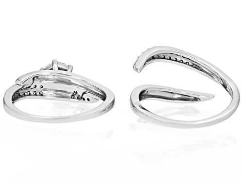 MOISSANITE FIRE® 1.16CTW DEW ROUND BRILLIANT PLATINEVE® RING AND BAND - Size 6