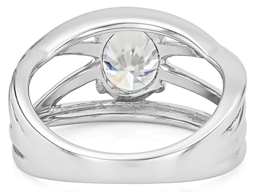 MOISSANITE FIRE® 2.10CT DEW OVAL PLATINEVE® SOLITAIRE RING - Size 6