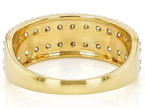 MOISSANITE FIRE® .78CTW DEW ROUND BRILLIANT 14K YELLOW GOLD OVER SILVER RING - Size 7