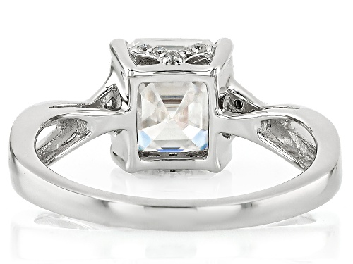MOISSANITE FIRE® 3.12CTW DEW ASSCHER CUT AND ROUND BRILLIANT PLATINEVE® RING - Size 8