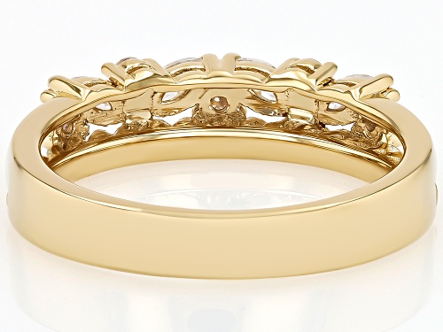 MOISSANITE FIRE® 0.43CTW DEW MARQUISE CUT AND ROUND 14K YELLOW GOLD OVER SILVER RING - Size 8
