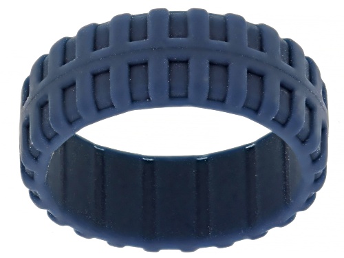 Camo Grey, Black, Navy and Light Grey Set of 4 Men's Silicone Band Rings - Size 11