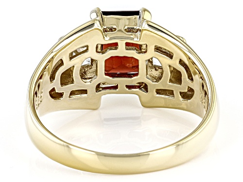 2.02ct Vermelho Garnet™ With 0.71ctw White Topaz 18k Yellow Gold Over Sterling Silver Men's Ring - Size 12
