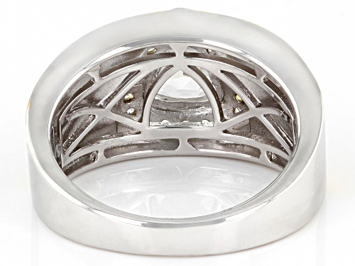 1.83ctw Lab Created White Sapphire Rhodium & 18k Yellow Gold Over Silver Two-Tone Men's Ring - Size 12