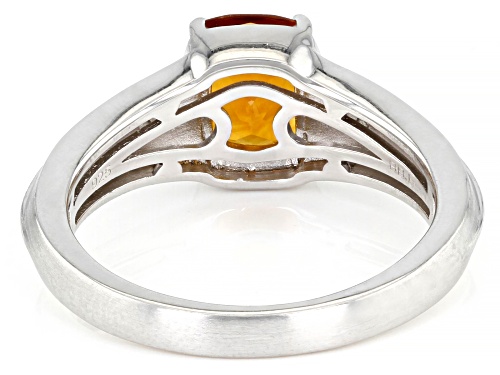 1.50ct Madeira Citrine With 0.12ctw White Zircon Rhodium Over Sterling Silver Men's Ring - Size 10