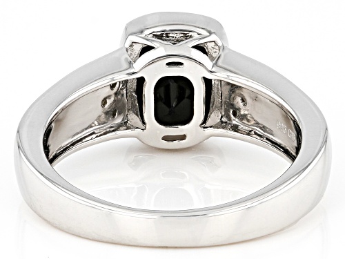 2.67ct Black Onyx With 0.03ctw White Diamond Accent Rhodium Over Sterling Silver Men's Ring - Size 11