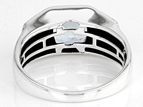 3.50ct Square Cushion Glacier Topaz™ With 0.01ctw White Diamond Accent Sterling Silver Men's Ring - Size 12