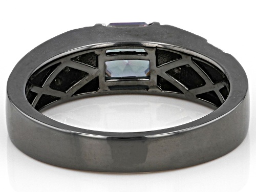 0.80ct Multi-Color Quartz With 0.19ctw White Zircon, Black Rhodium Over Sterling Silver Men's Ring - Size 11