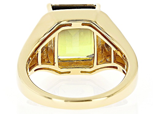 4.84ctw Smoky Citrine Triplet Quartz & Smoky Quartz 18k Yellow Gold Over Sterling Silver Men's Ring - Size 12