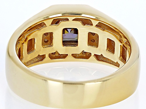 2.40ct Purple Strontium Titanate, 0.15ctw White Zircon 18k Yellow Gold Over Sterling Silver Ring - Size 12